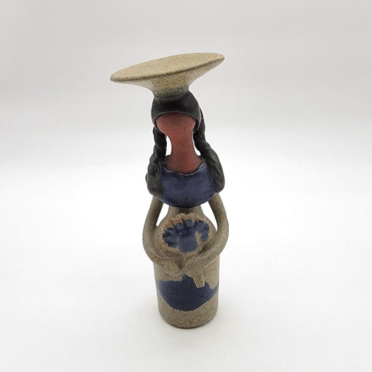 Vintage South American Faceless Woman Folk Art Pottery