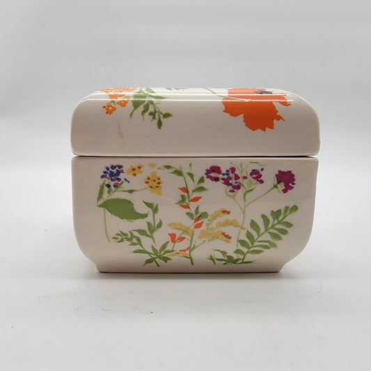 Vintage Elizabeth Arden Porcelain Floral Trinket Box