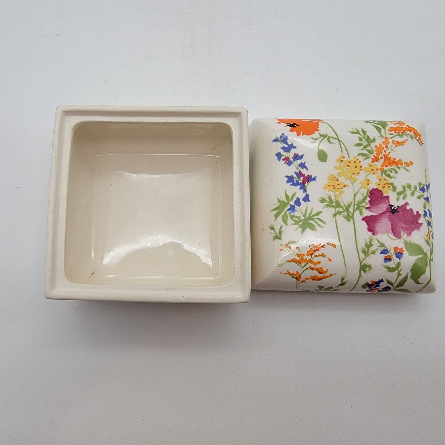 Vintage Elizabeth Arden Porcelain Floral Trinket Box