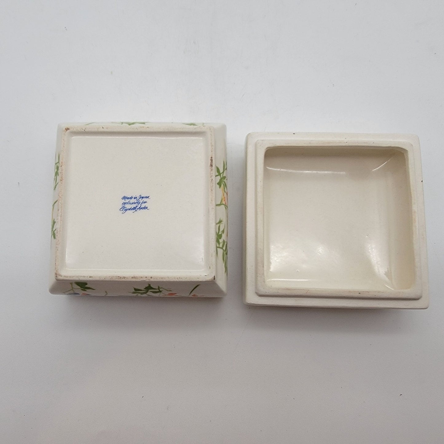 Vintage Elizabeth Arden Porcelain Floral Trinket Box