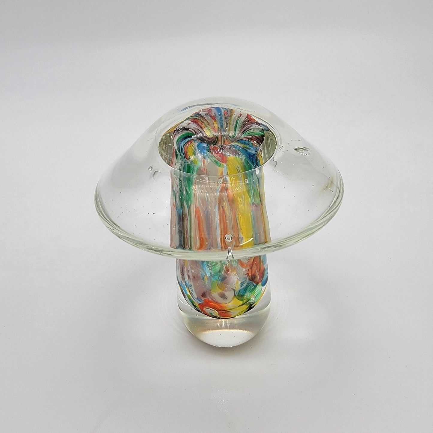 Vintage 1960's Millefiori Art Glass Mushroom Paperweight