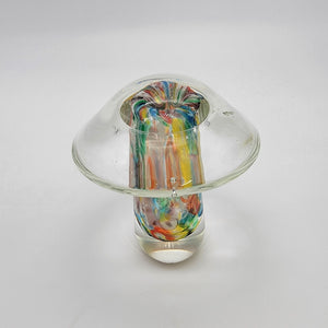Vintage 1960's Millefiori Art Glass Mushroom Paperweight