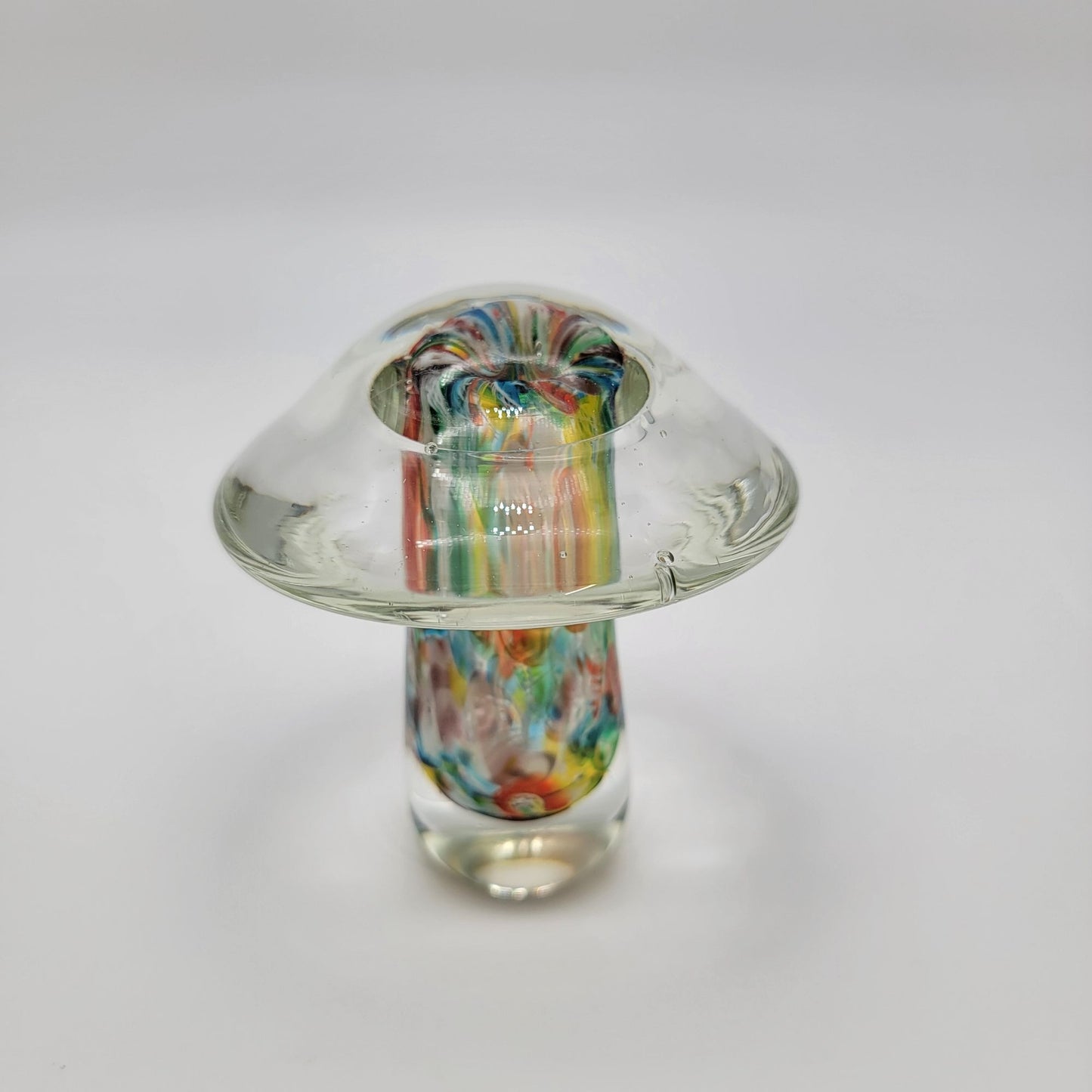 Vintage 1960's Millefiori Art Glass Mushroom Paperweight