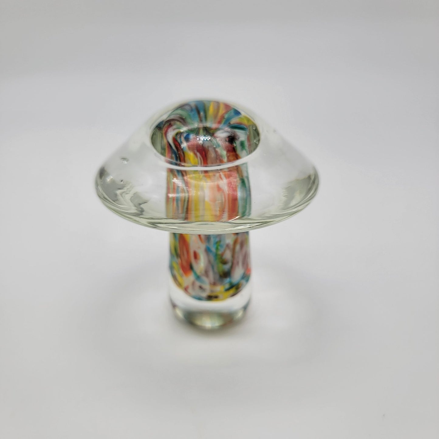 Vintage 1960's Millefiori Art Glass Mushroom Paperweight