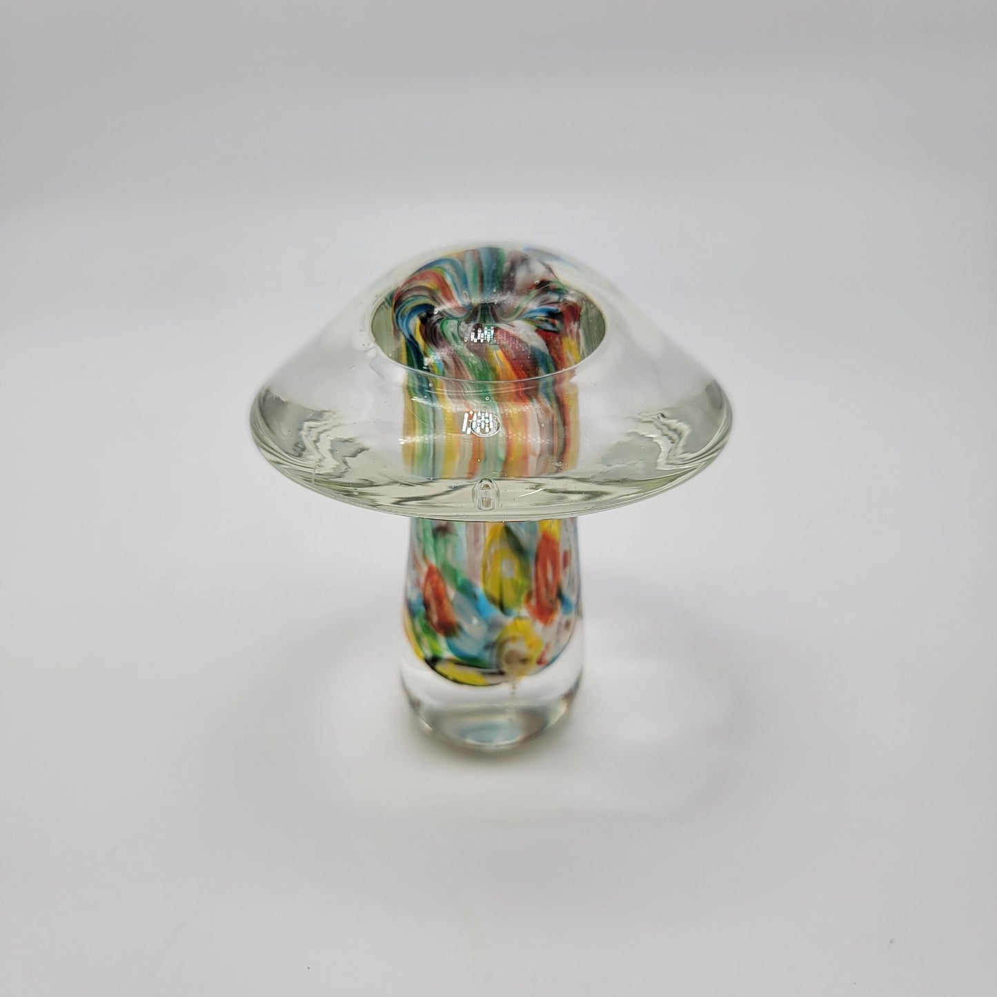 Vintage 1960's Millefiori Art Glass Mushroom Paperweight