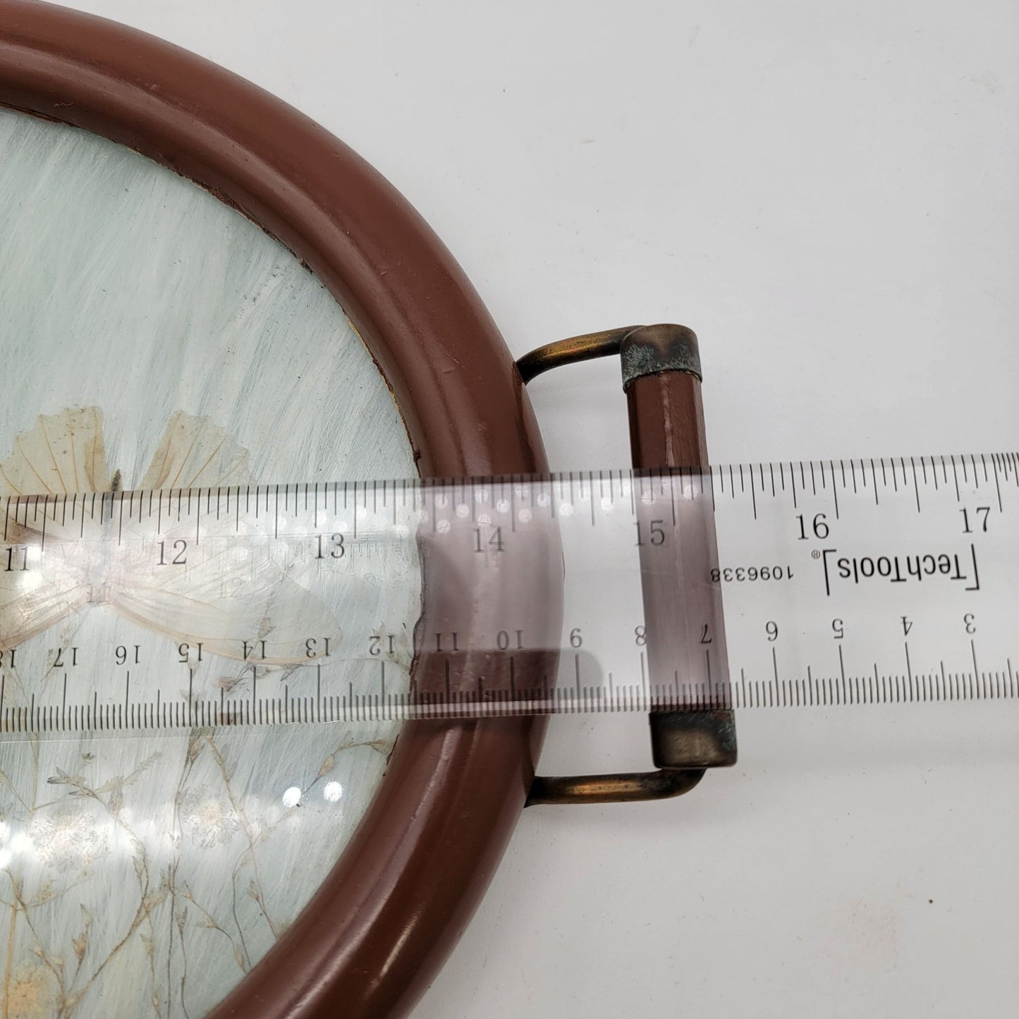 Vintage Pressed Flowers & Butterflies Oval Wood Serving Tray